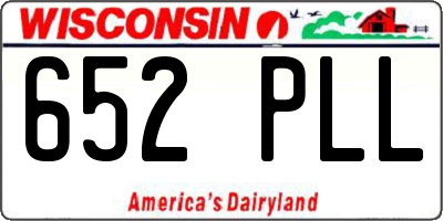 WI license plate 652PLL