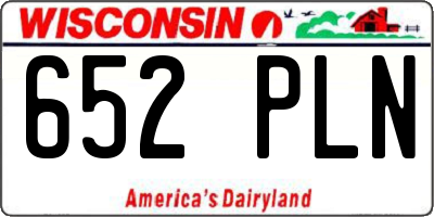 WI license plate 652PLN