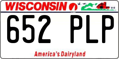 WI license plate 652PLP