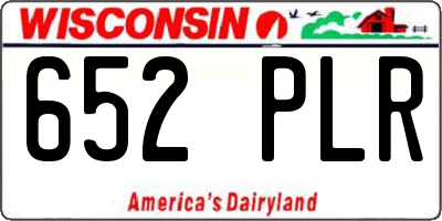 WI license plate 652PLR