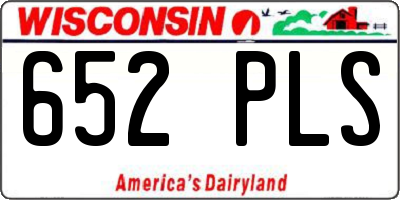 WI license plate 652PLS