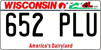 WI license plate 652PLU