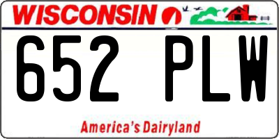 WI license plate 652PLW
