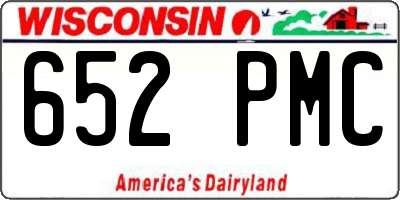 WI license plate 652PMC