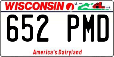WI license plate 652PMD