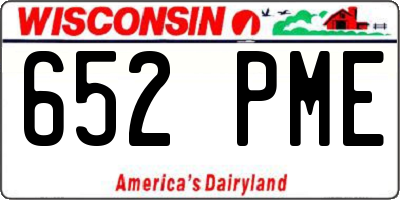 WI license plate 652PME