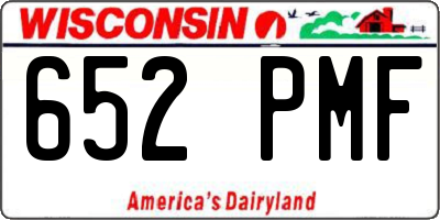 WI license plate 652PMF