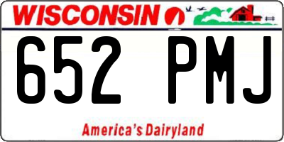 WI license plate 652PMJ