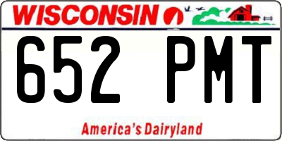 WI license plate 652PMT