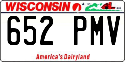 WI license plate 652PMV