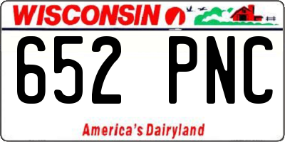 WI license plate 652PNC