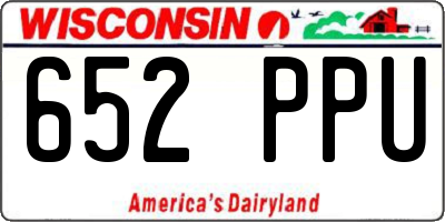 WI license plate 652PPU