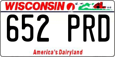WI license plate 652PRD