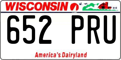 WI license plate 652PRU