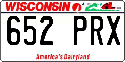 WI license plate 652PRX