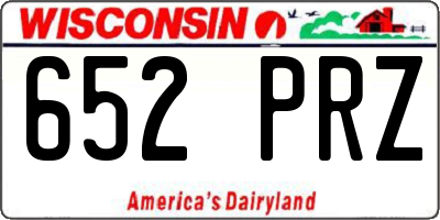 WI license plate 652PRZ