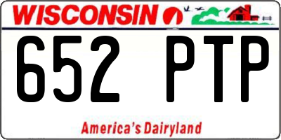 WI license plate 652PTP