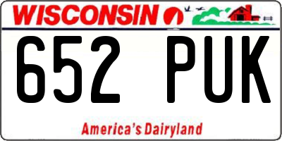 WI license plate 652PUK