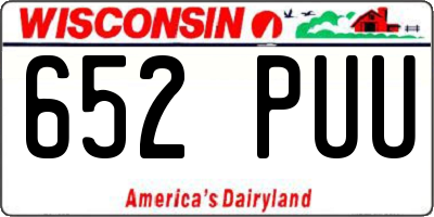 WI license plate 652PUU