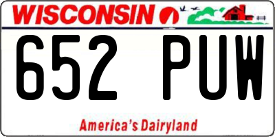 WI license plate 652PUW