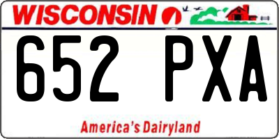 WI license plate 652PXA