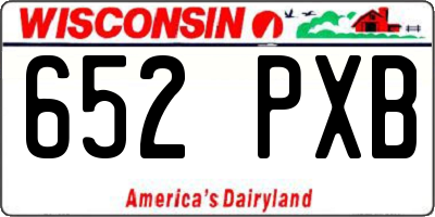 WI license plate 652PXB