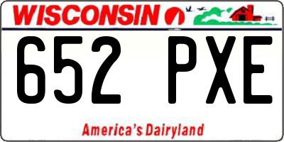 WI license plate 652PXE