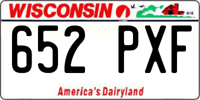 WI license plate 652PXF