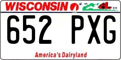 WI license plate 652PXG