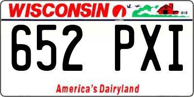 WI license plate 652PXI