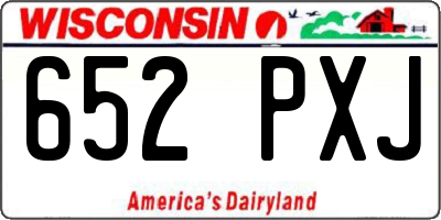 WI license plate 652PXJ