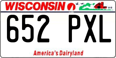 WI license plate 652PXL
