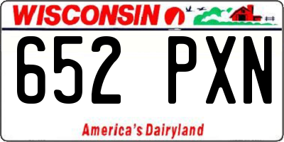 WI license plate 652PXN