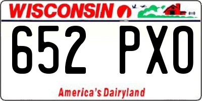 WI license plate 652PXO