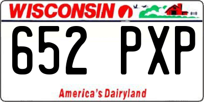 WI license plate 652PXP
