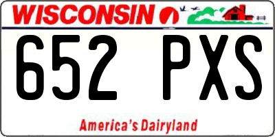 WI license plate 652PXS