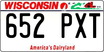 WI license plate 652PXT