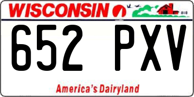 WI license plate 652PXV