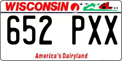 WI license plate 652PXX