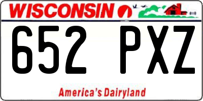WI license plate 652PXZ