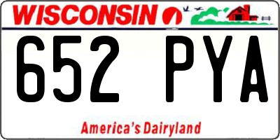 WI license plate 652PYA