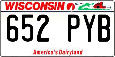WI license plate 652PYB