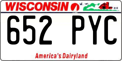 WI license plate 652PYC