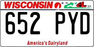 WI license plate 652PYD
