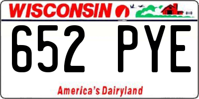 WI license plate 652PYE