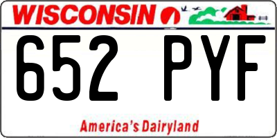 WI license plate 652PYF