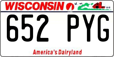 WI license plate 652PYG