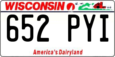 WI license plate 652PYI