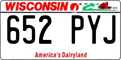 WI license plate 652PYJ