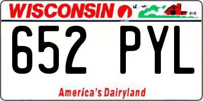WI license plate 652PYL